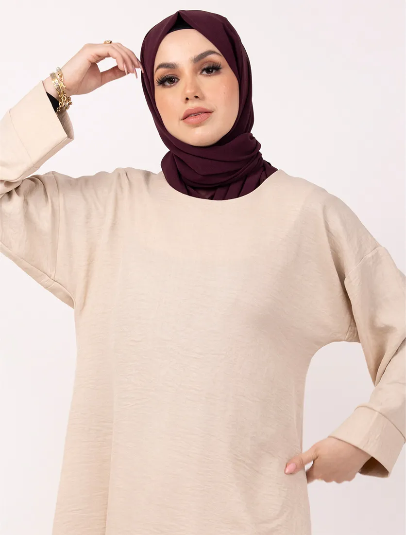 Beige Crêpey Co Ord Set